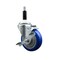 Service Caster 4'' SS Blue Poly Swivel 7/8'' Expanding Stem Caster with Brake SCC-SSEX20S414-PPUB-BLUE-TLB-78 - alternate 1